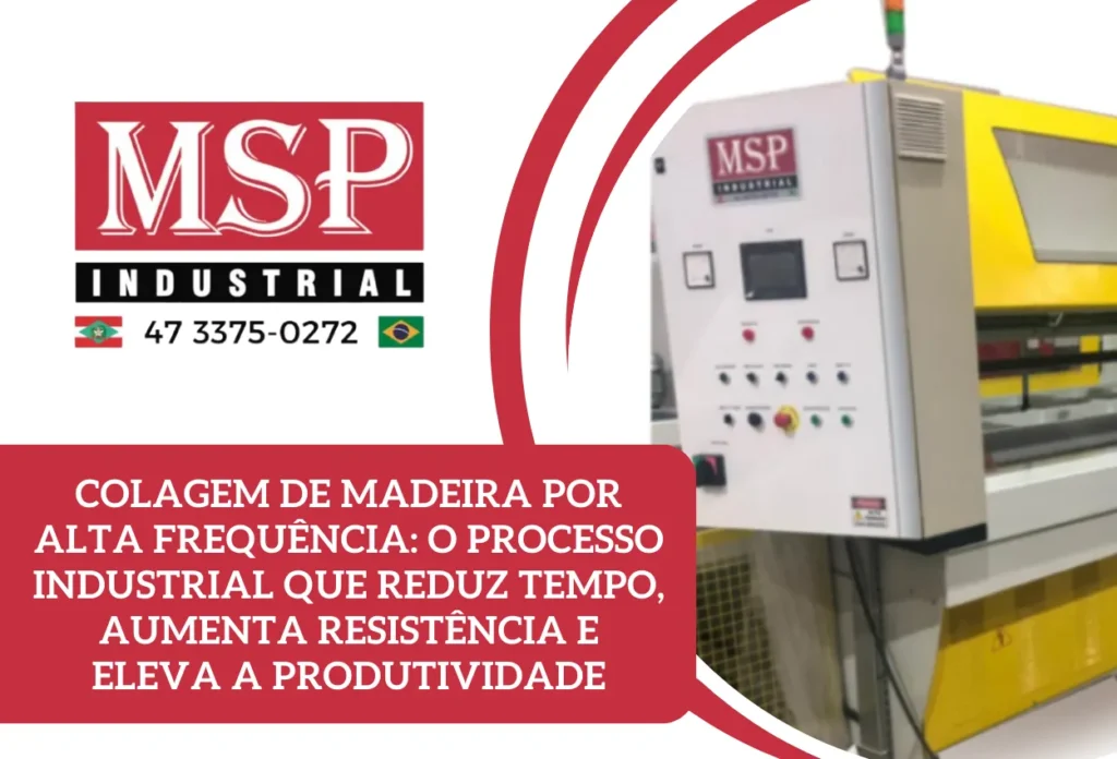 Imagem representando colagem de madeira por alta frequência em contexto real